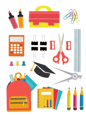 免費學生文具用品矢量工具模板下載 AI格式、1024像素、編號25689627